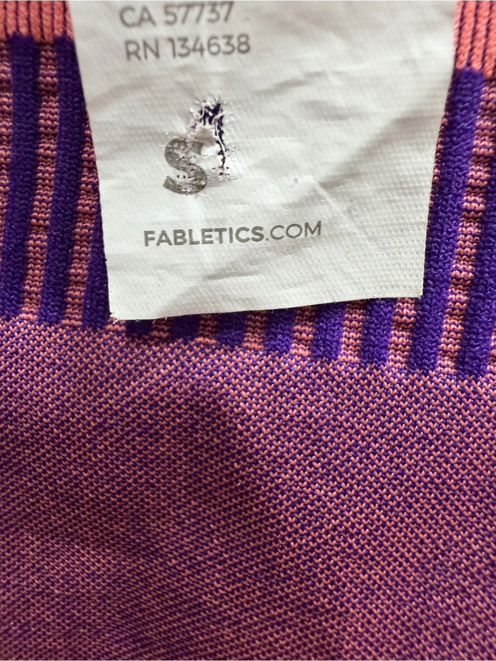 💚 5 for $20! Fabletics Cropped Pink & Purple Stripe Sweatshirt - small - Picture 4 of 8